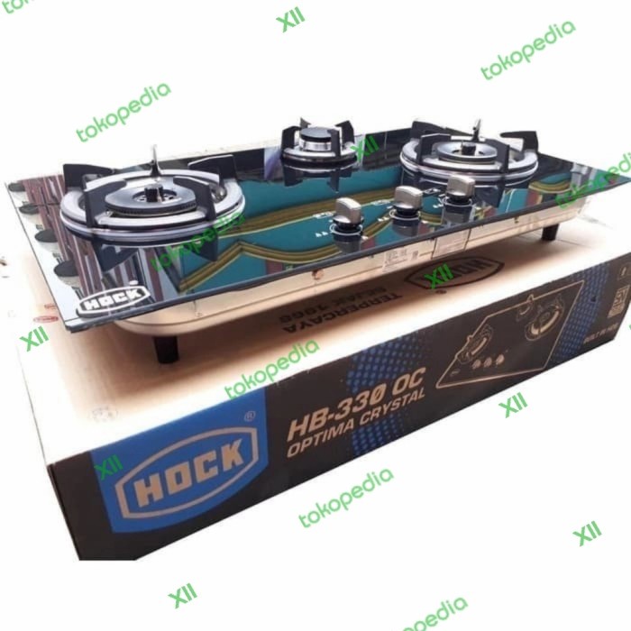 HOCK HB~330~OC Kompor Tanam 3 Tungku OPTiMA CRYSTAL ~ Gas Stove