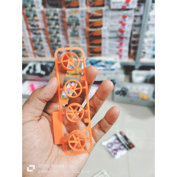 Tamiya Wheel Velg 6 Spoke Spiral Medium Oren Orange ( New Ori tamiya)