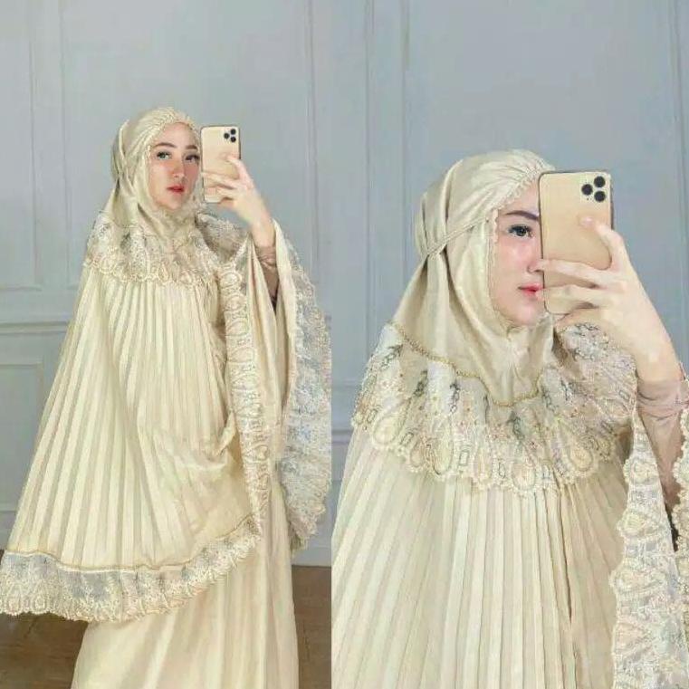 RECOMENDED Mukena plisket mata Swarovski dewasa