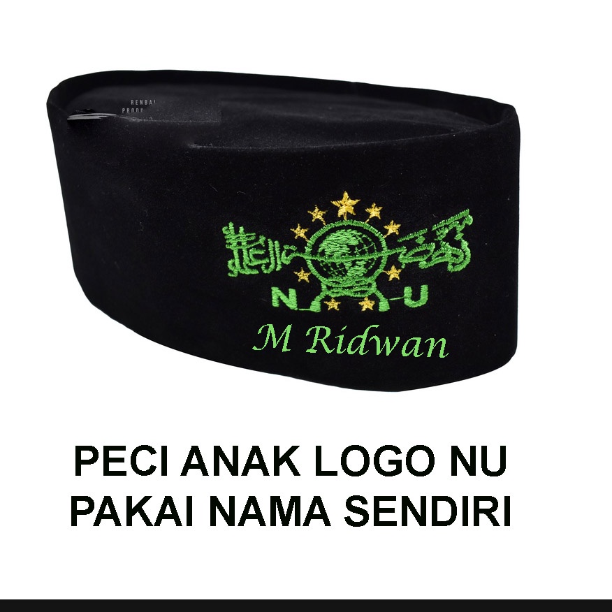 Peci Anak NU bordir nama peci anak NU bordir nama Peci Hitam