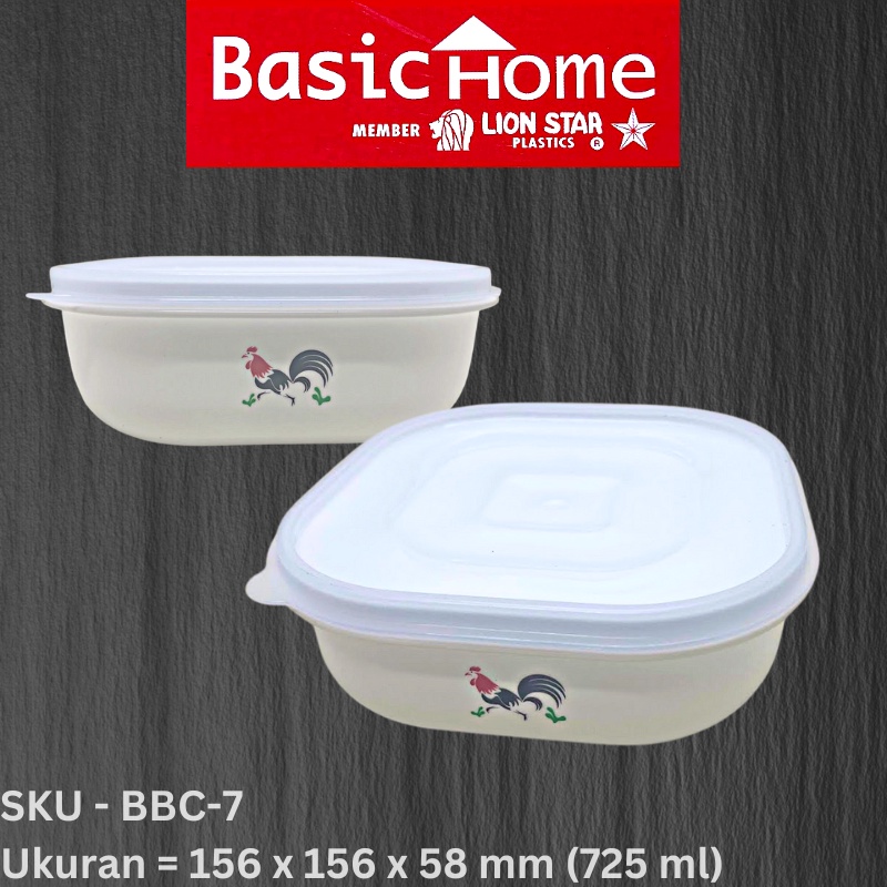 Kotak Makan Plastik Gambar Ayam Ukuran 725 ml - Lion Star Basic Home - Melita Food Case