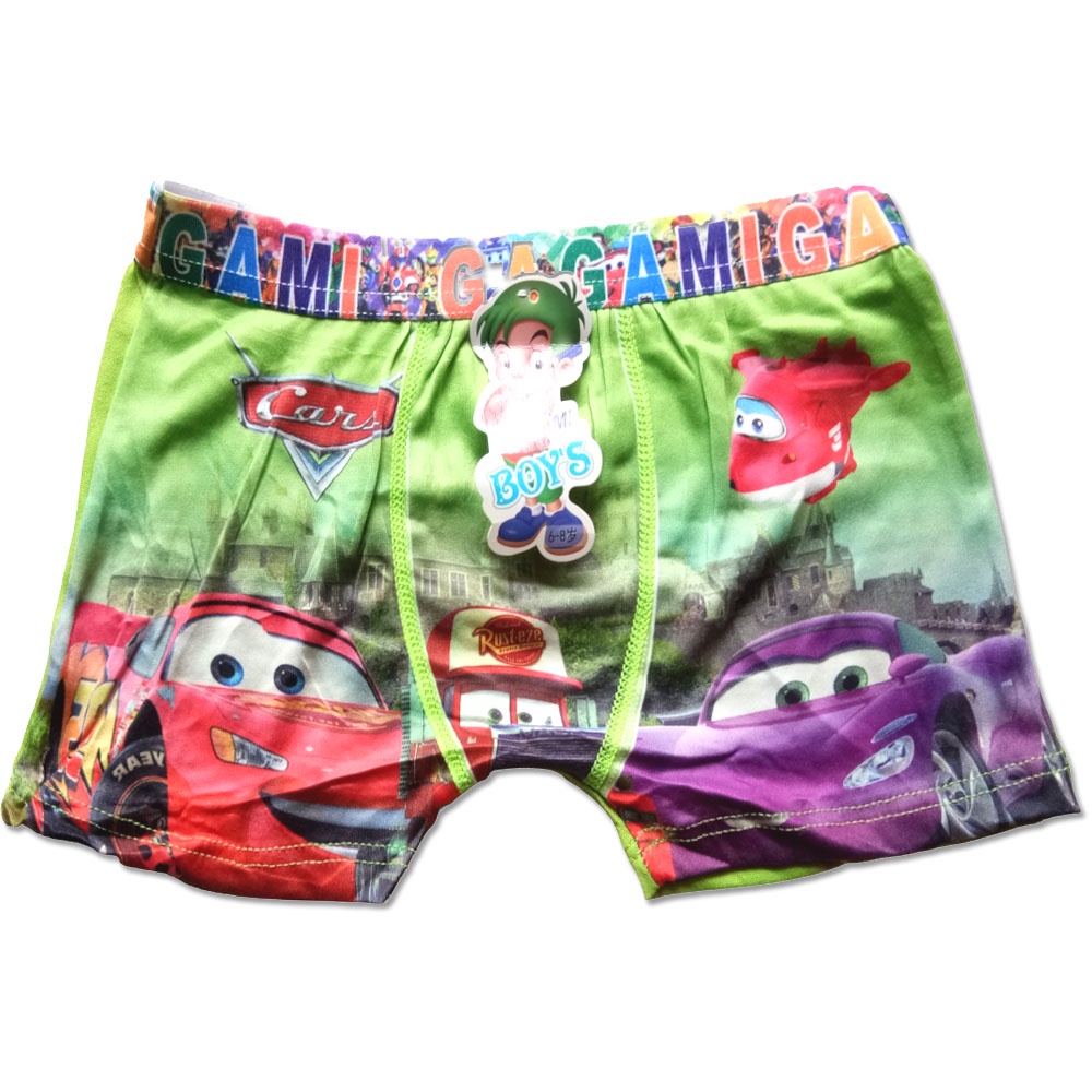 6Pcs Celana Dalam Boxer Anak Laki-Laki Cowok Gagami Boys Gambar Karakter Kartun Random - Vegasus Store (COD)