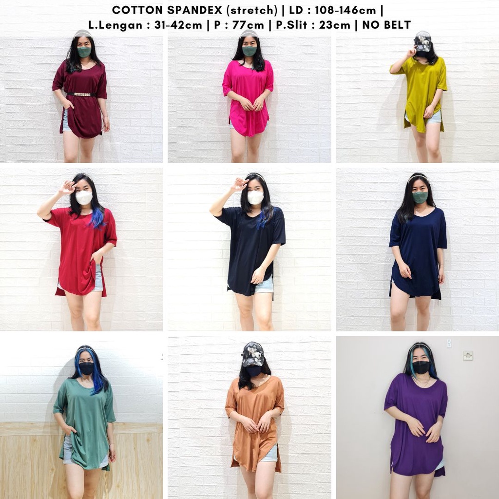 4120 kaos sabine slit bigsize kaos polos oversize bubble