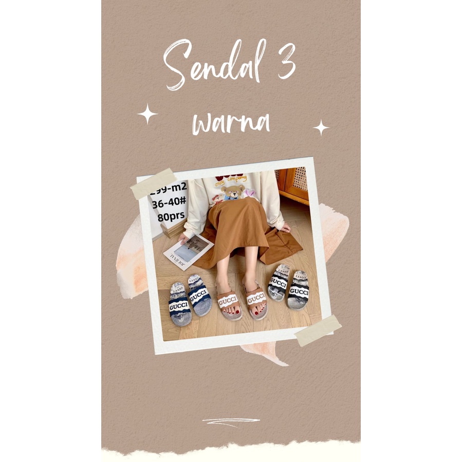SANDAL SELOP BERHIASKAN TULISAN GUCCI JELLY TERLARIS WANITA SANDAL SELOP JELLY //SANDALWANITA TERLAR