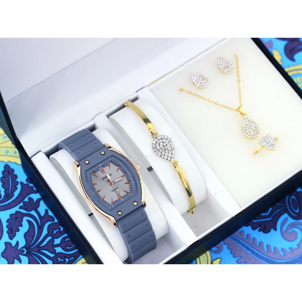 Jam Tangan Wanita Fashion W3600K Tali Rubber Free Aksesoris Box &amp; Baterai Cadangan