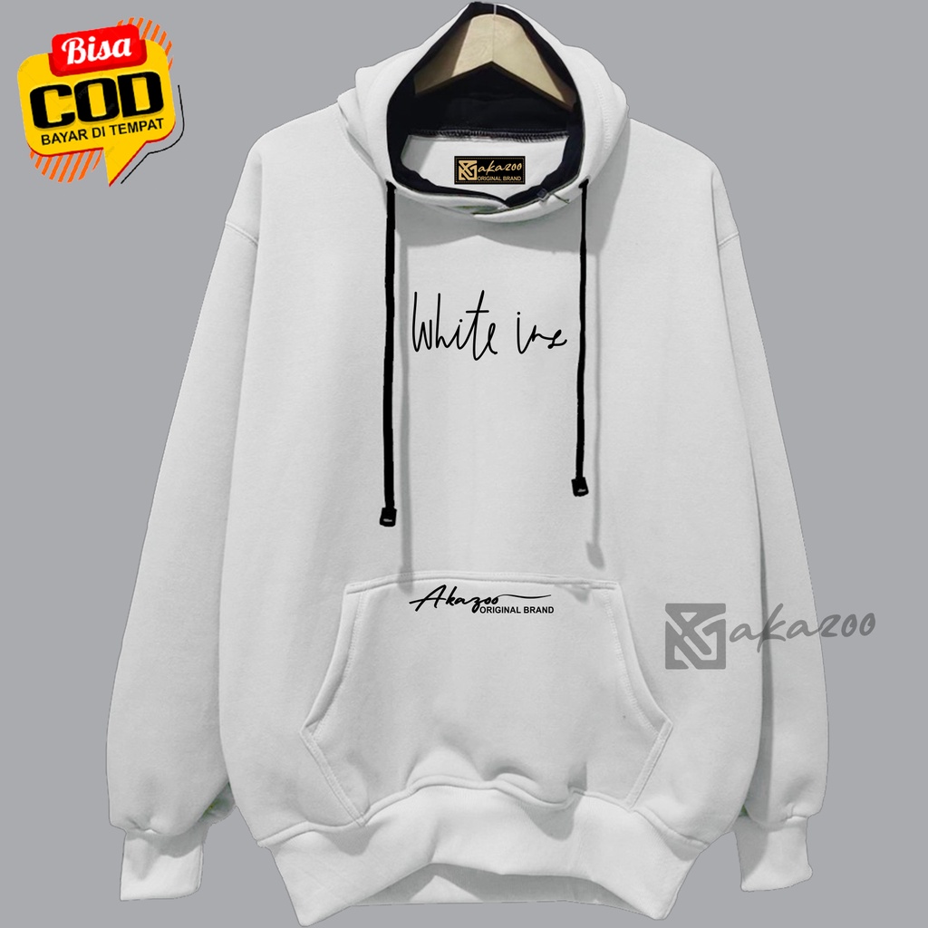 sweater oversize pria putih  white ink hoodie distro original premium japan tokyo  m l xl xx