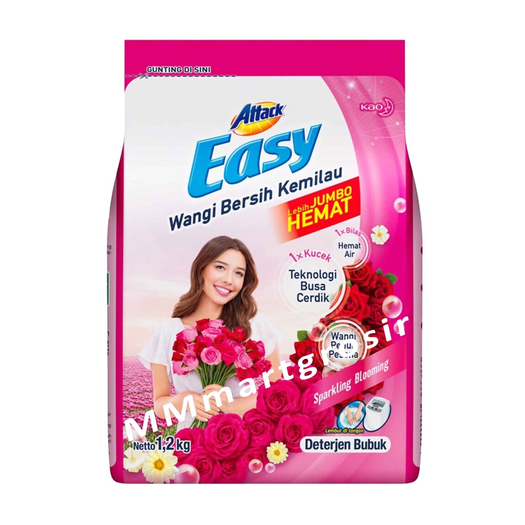 ATTACK EASY 1 X KUCEK 1 X BILAS 1,2 KG / SPARKLING BLOOMING / DETERJEN BUBUK