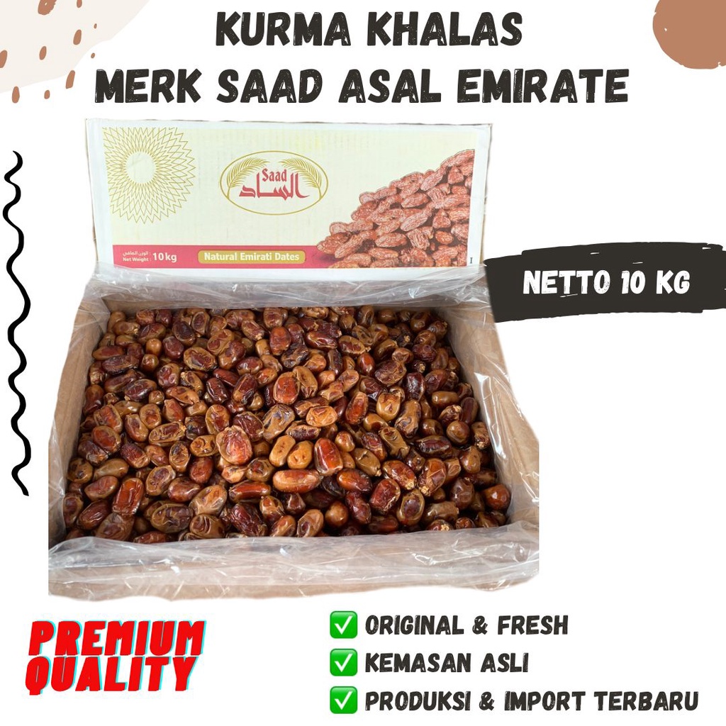 

KURMA KHALAS Dus 10kg Khalas 10kg Khalas King Khalas Saad Khalas Al Saad Alsaad Khalas Premium kurma