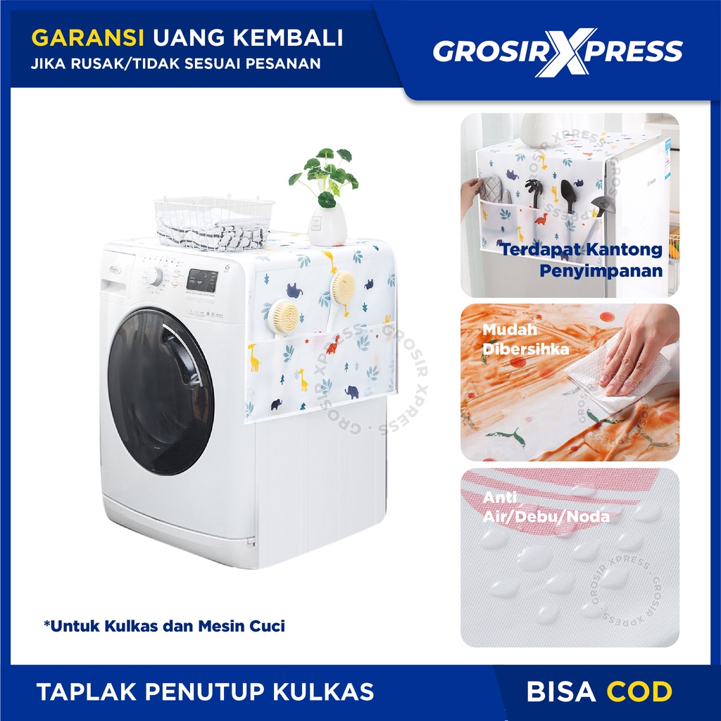 Cover Kulkas Waterproof Kain Taplak Lemari Es Kantong Tempat Simpan Serbaguna Sarung Penutup Atas Kulkas Anti Debu Air Mudah Di Cuci |GROSIRXPRESS