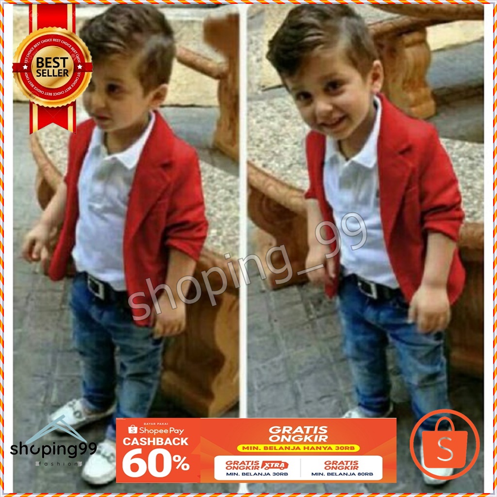 Jas Blezer keren anak - jas slimfit -jas anak cowo - Blezer Pesta Anak Laki-laki Umur 3 4 5 Tahun