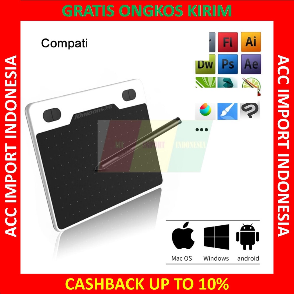 Drawing Tablet Alat Gambar Digital Ultralight Graphic Signature Laptop