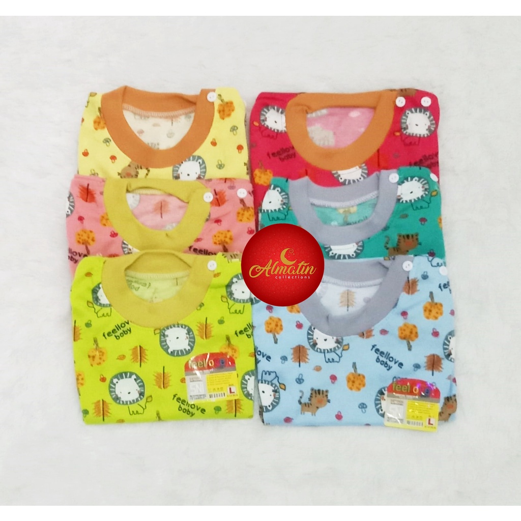 2 Stel Setelan Baju Panjang Bayi Motif Karakter Bahan Kaos / Piyama Anak 3-18 Bulan