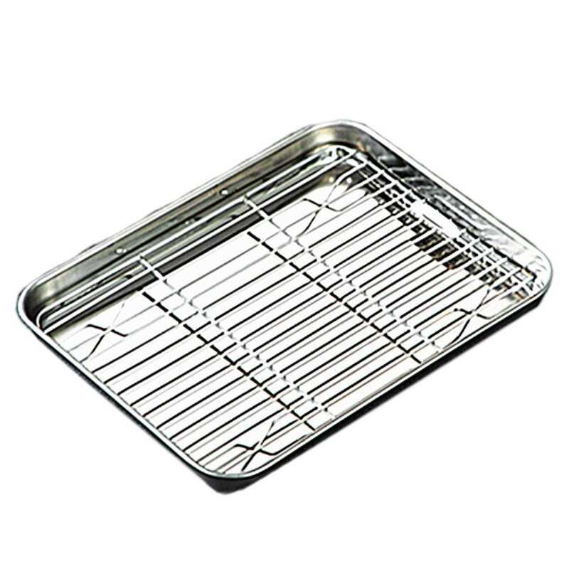 (BISA COD) FTIHSHP NLSLASI Loyang Nampan Baking Sheet Tray Rack Removable Stainless Steel - NL28