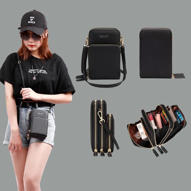 HARGA TERMURAAH Tas Selempang  Wanita Resleting 3 ZEVANYA Mini Tempat  Forever Young Phone Bag Sling
