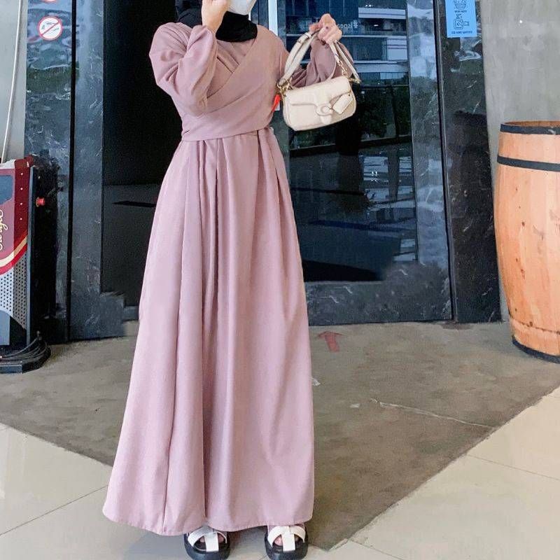 BAJU DRESS CRINCLE AIRFLOW ALETHA DRESS TERBARU REMAJA DRESS GAMIS PUTIH POLOS GAMIS VIRAL BAJU GAMIS WANITA