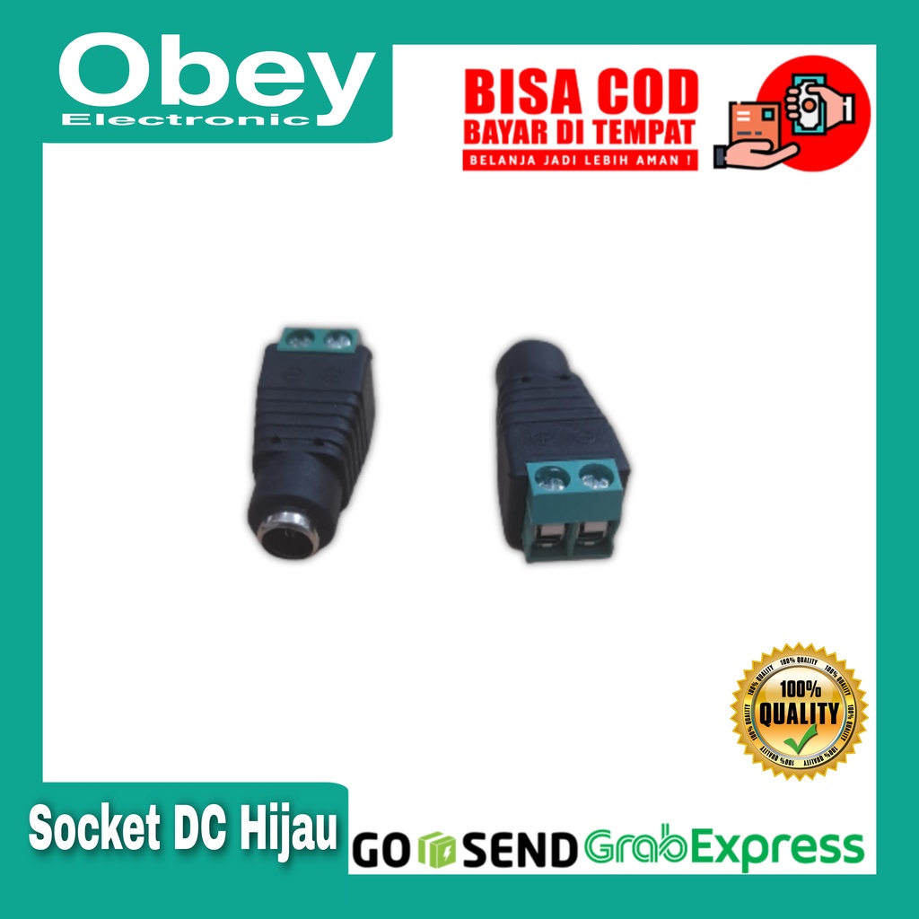 Socket DC hijau