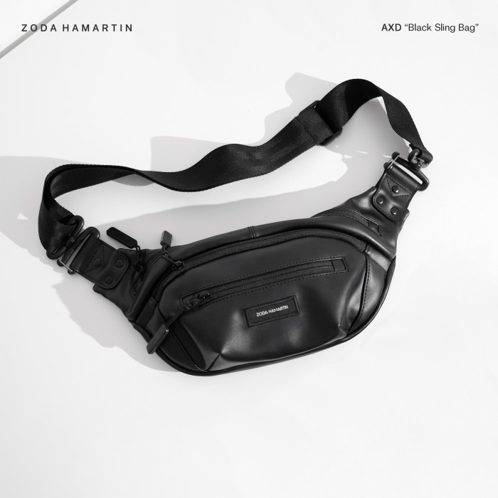 PROMO ZODA HAMARTIN TAS SELEMPANG PRIA AXD "BLACK SLING BAG" TERMURAH TERLARIS KEKINIAN TRENDY TERBA