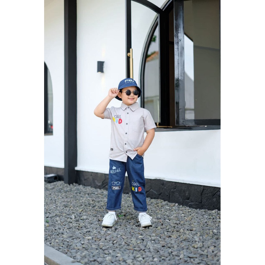 SETELAN SUIT DENIM with Buckethat anak anak by Jovanka