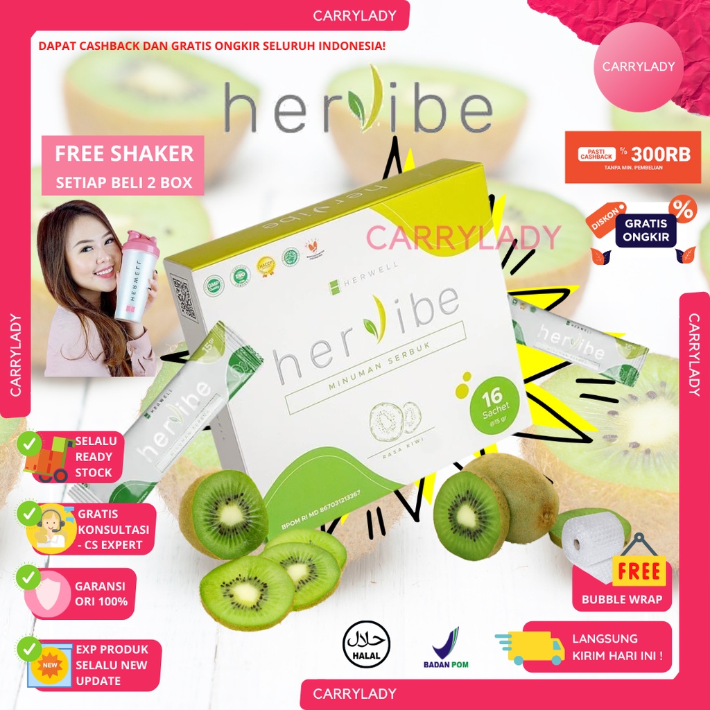 HERVIBE 1 BOX 16 SACHET BY HERWELL FIBER SLIMMING DETOKS DETOX MINUMAN DIET KIWI DETOX PELANGSING DIET HERWELL HER WELL HERSLIM HERLEAN JOYJUS FLIMEAL