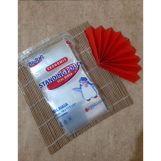 Plastik standing pouch 10x17.5 50pcs