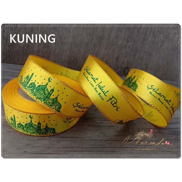 

Galb-239 : Pita Lebaran / Pita Idul Fitri Saten List Emas 1 Inch (Per 045