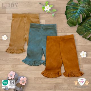 LIBBY BABY EARTH COLOUR EASY CALF PANTS CELANA 7/8 ANAK PEREMPUAN BAHAN RIB 9 BULAN - 8 TAHUN