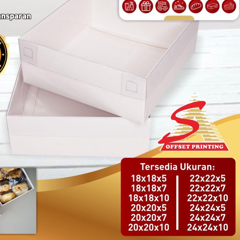 

♠ 18 x 18 x 7 Box Hampers tutup mika/box dus kemasan Pudding/Spiku/Marmer cake/cake/lapis legit ➯