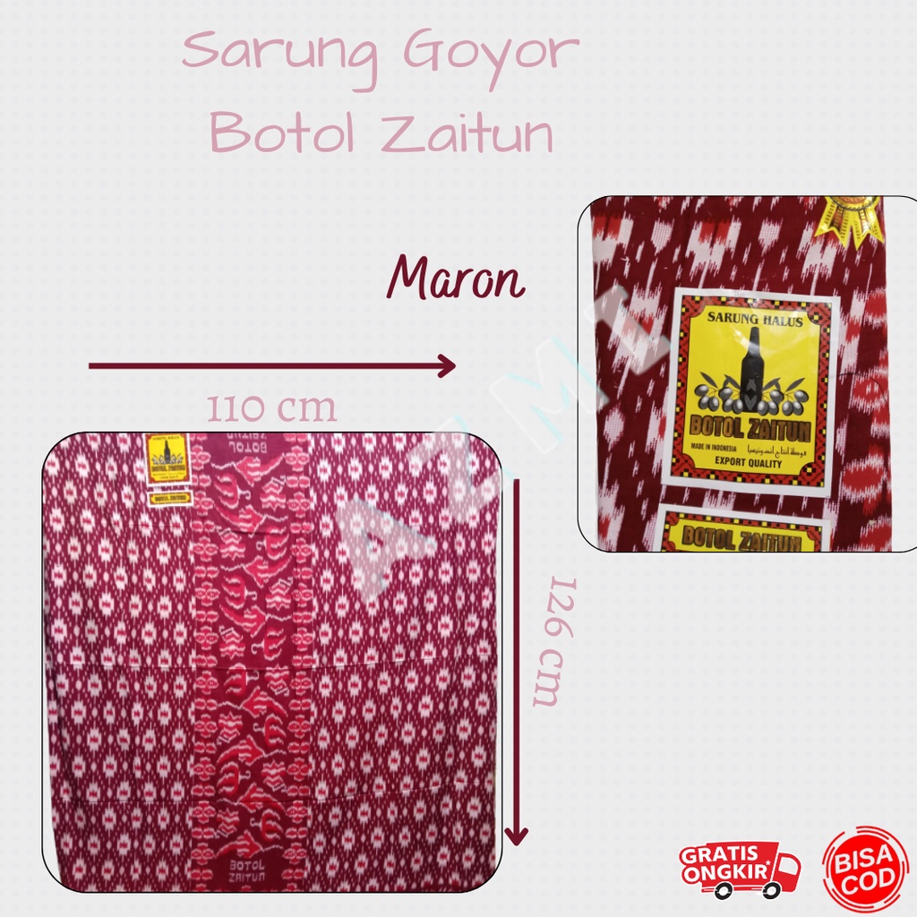 Sarung Goyor Botol Zaitun, Sarung Goyor Print Motif Goyor, Sarung Murah!!!