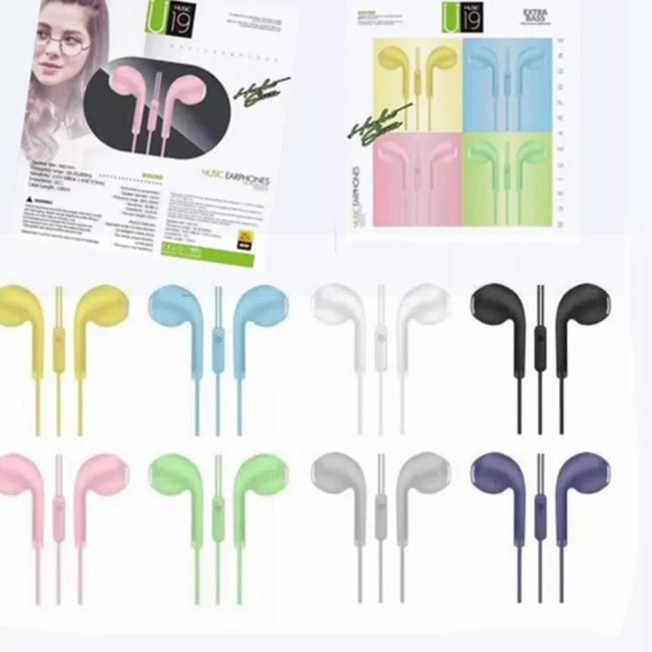 PLE.25Fe23ᴹ ‣ HEADSET / HANDSFREE U19 MACARON / MACARON MATE COLOR HIFI EXTRA BASS