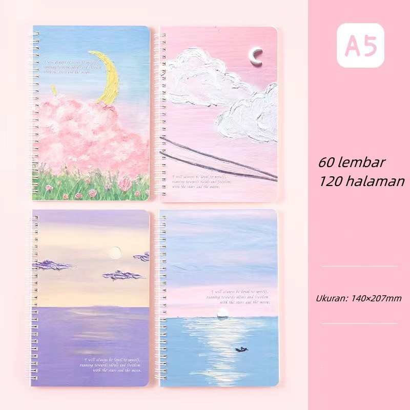 Buku Tulis Spiral Notebook A5 Motif / Notebook Journal