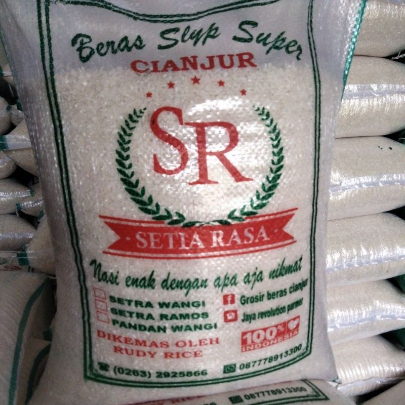 

Beras kepala SR wangi asli cianjur 10kg.