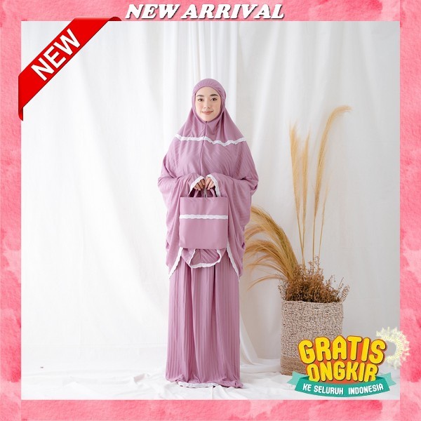 Mukenah Dewasa Silk Maxmara Mukena Tas Premium Motif Shee Series - Hazelnut Mukena Dewasa Bahan Adem