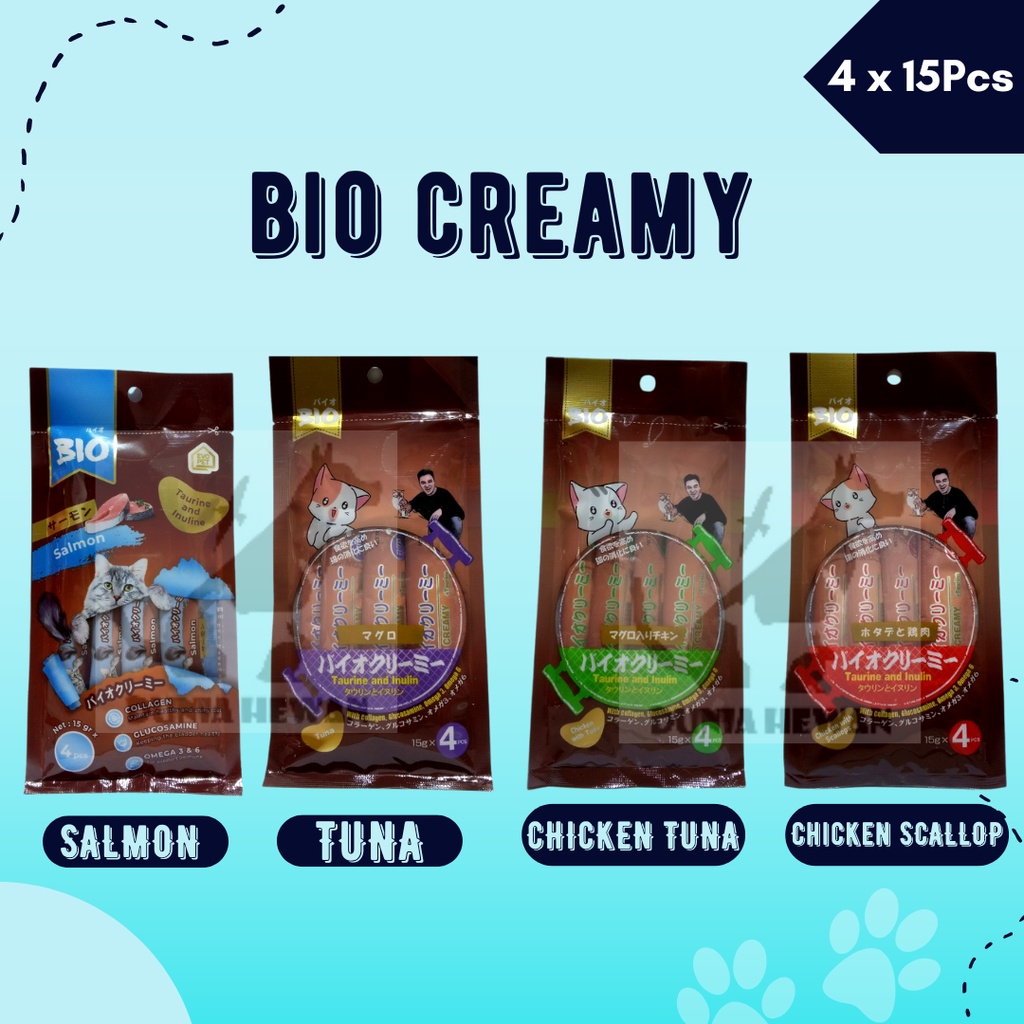 Snak/Treat/Cemilan Kucing (Cat) Bio Creamy 4x15gr 4x15g