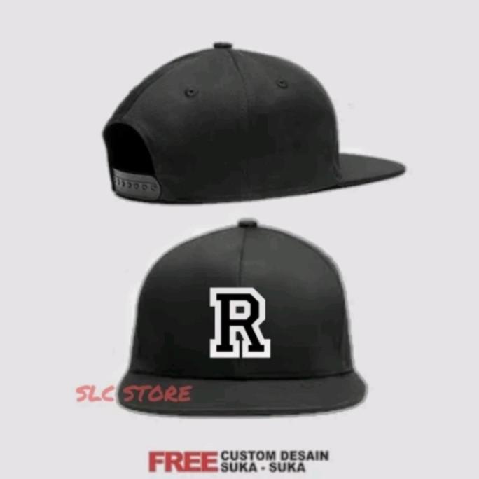 TOPI SNAPBACK BASEBALL PREMIUM INISIAL HURUF R CUSTOM LOGO 6E6 - SLC