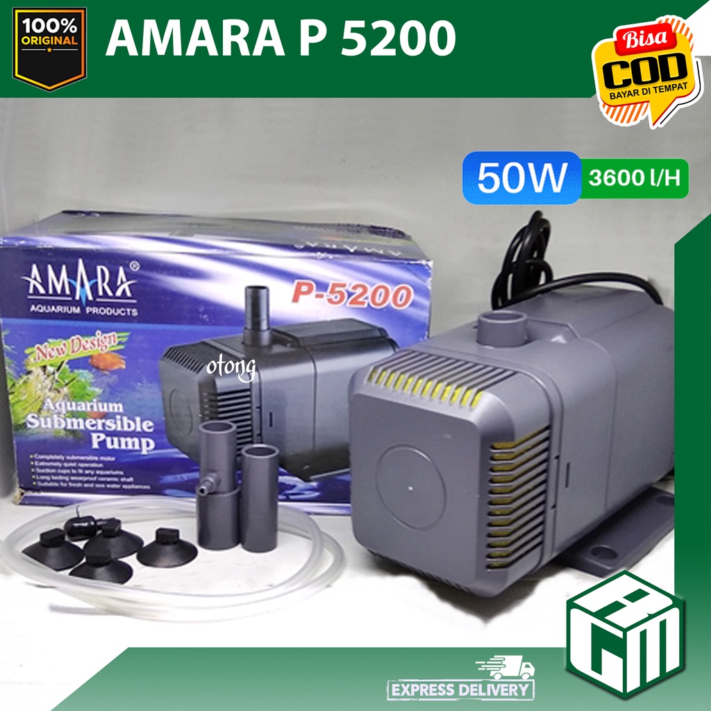 Amara P-5200 P5200 P 5200 Pompa Aquarium Kolam air mancur Hidroponik