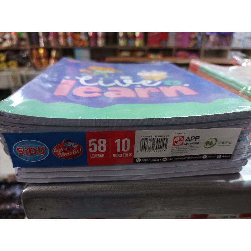 

Buku Tulis Sinar Dunia 58Lembar (1pack buku isi 10buku)