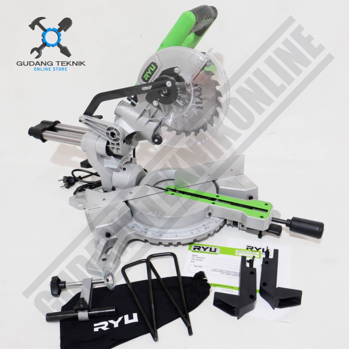 Mitter Saw Sliding Pemotong Aluminium 7&quot; RMS180-1 RYU / Mesin Potong Aluminium Kayu Sliding 7 Inch RMS180-1 RYU