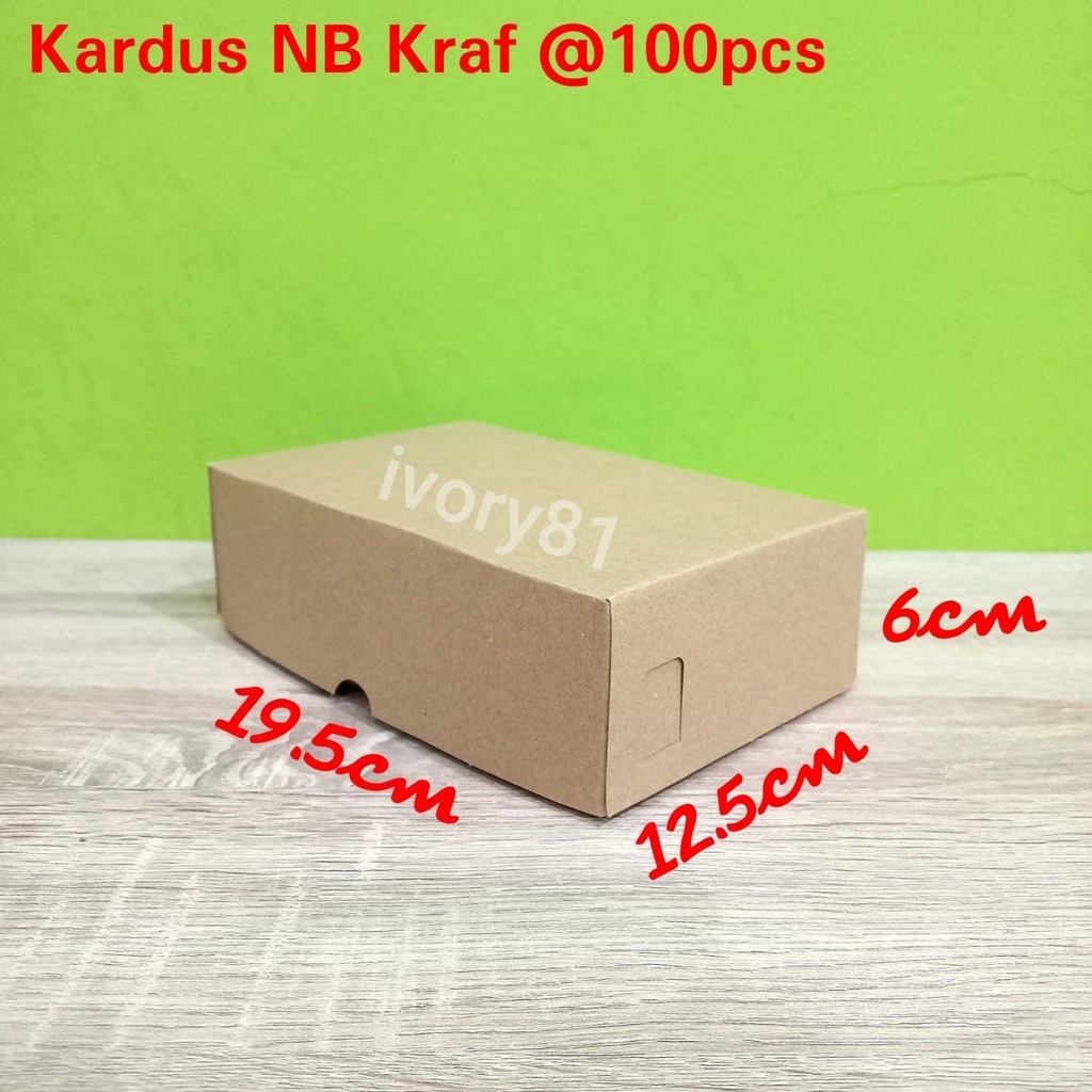 

Kardus coklat NB kraf 19.5cm x 12.5cm x 6cm 310gsm kardus jajan kue coklat kardus persegi panjang