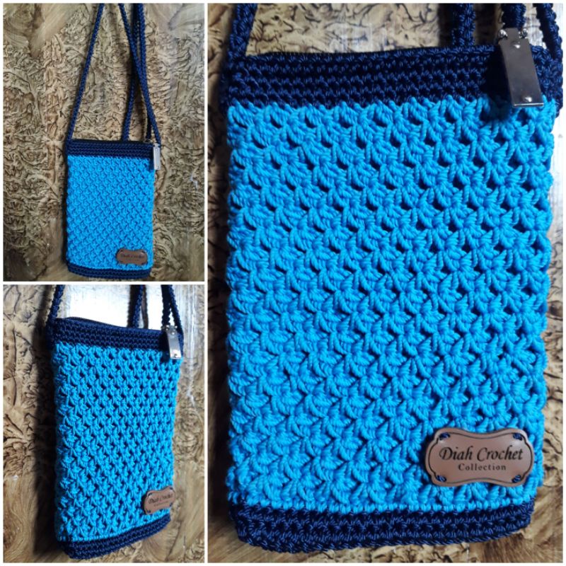 dompet hp rajut dompet hp slempang tas hp mini cantik