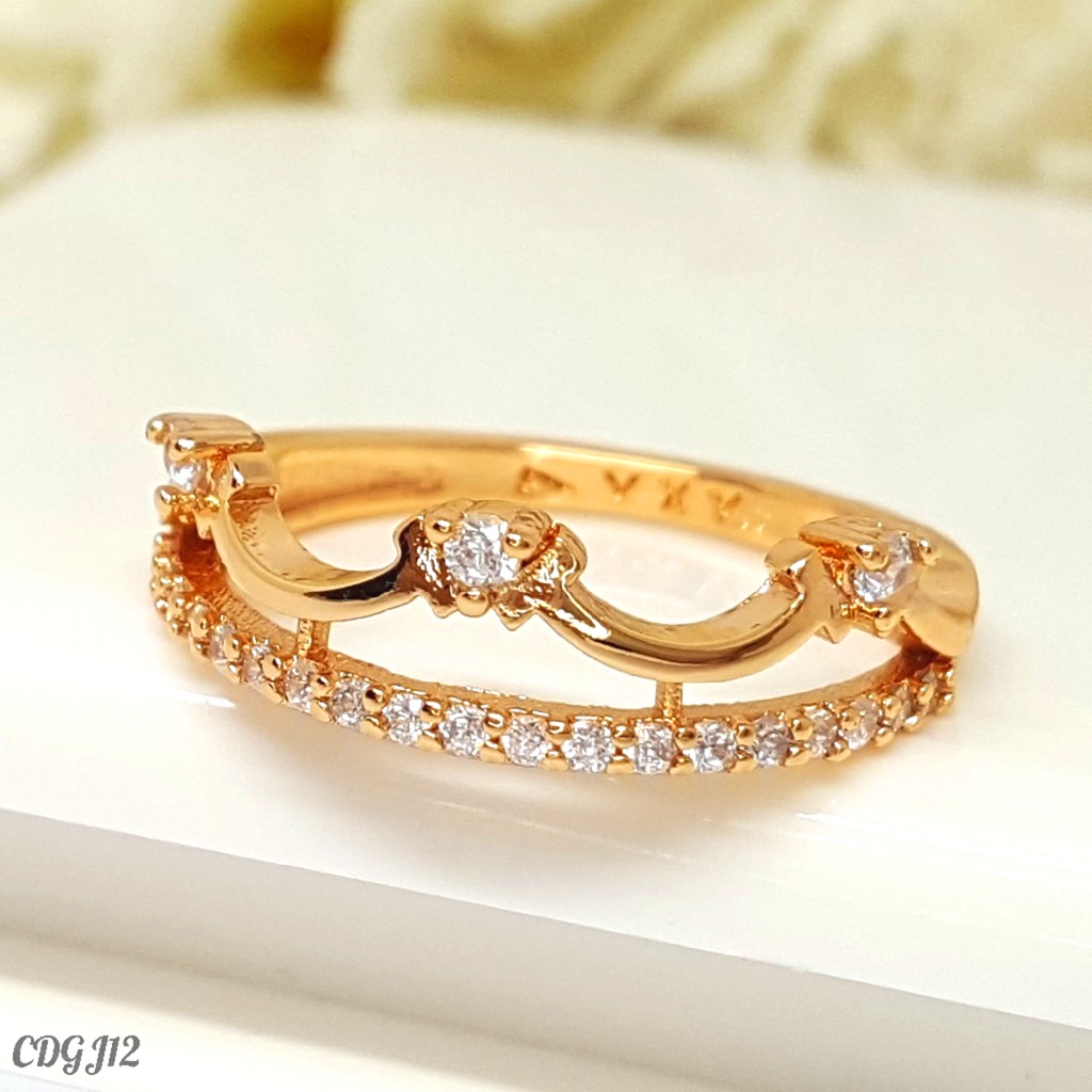PGX Cincin Xuping Wanita Lapis Emas Aksesoris Perhiasan Fashion Premium - Z212