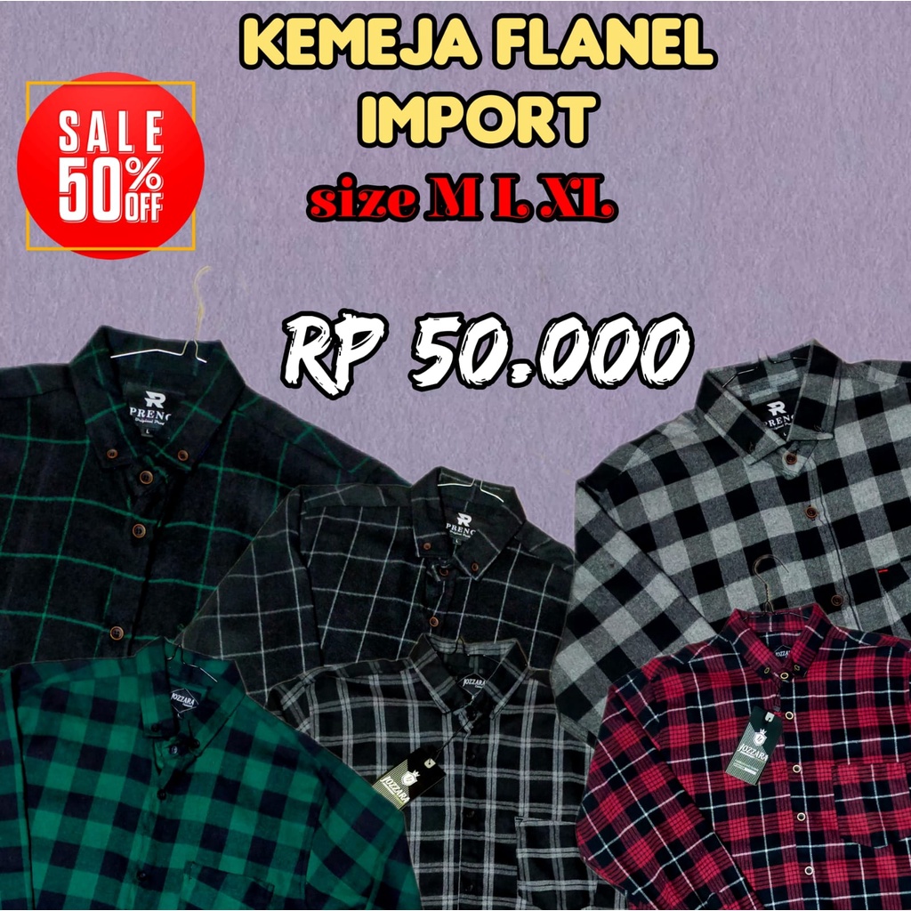 (RAMADHAN SALE) kemeja flanel cowok/cewek kotak-kotak lengan panjang size M.L.XL banyak pilihan variasi motif