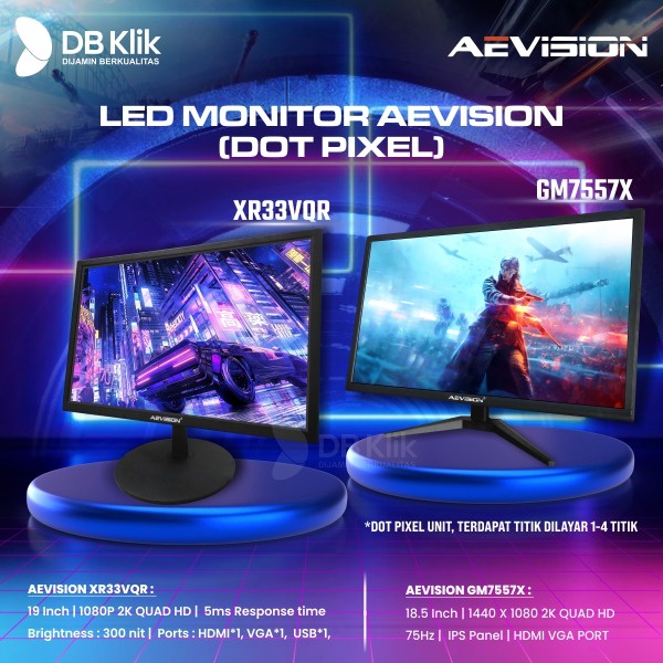 LED Monitor AEVision GM7557X 18.5&quot; IPS 75Hz 2K Quad HD HDMI VGA - DOT