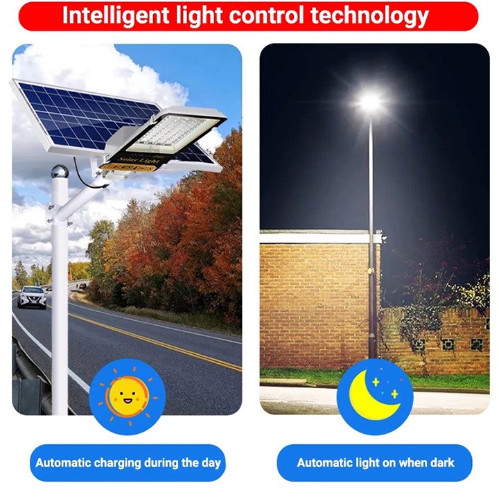 300W Lampu Jalan Tenaga Surya Led Solar Street Lights Outdoor Lampu Solar Cell Panel Surya for Garden Patio Path Yard