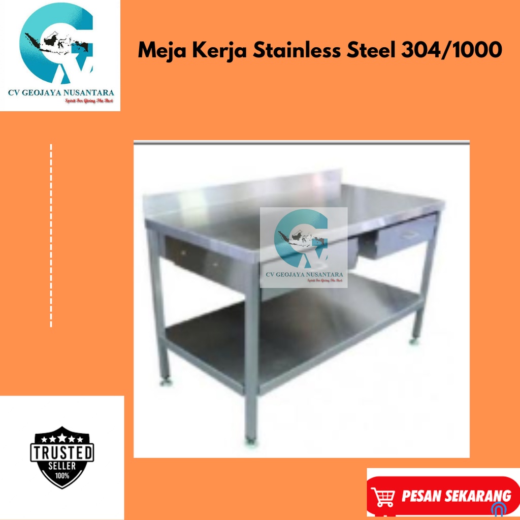 Meja Kerja Stainless Steel 304/1000