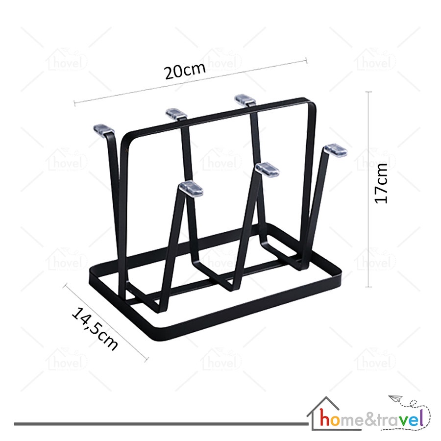 HOVELSHOP Rak Gelas Besi Anti Karat Tirisan Tempat Cangkir Minimalis