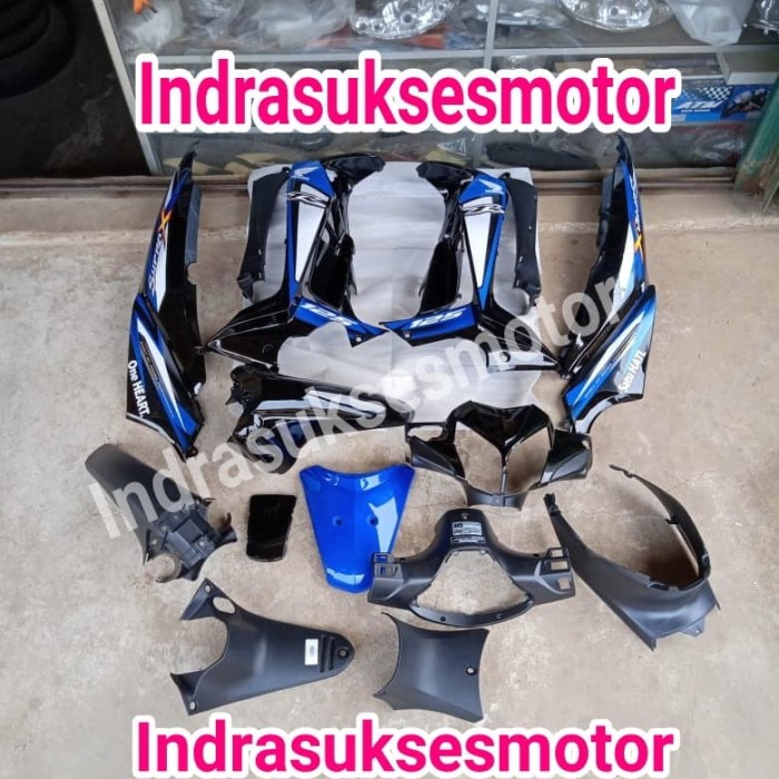 cover full set body motor supra x 125 2008 2012 biru hitam