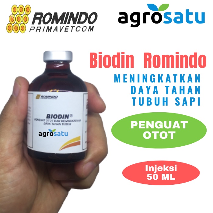 Biodin Romindo Sapi 50 ml Injeksi Vitamin Obat Penguat Otot dan Daya Tahan Tubuh Hewan Ternak