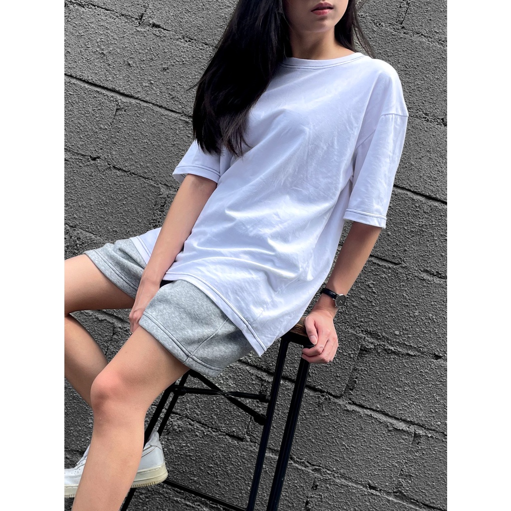 Kaos Lengan Pendek Oversized / T-Shirt Oversized Unisex Cewek Cowok Import Bahan Tebal