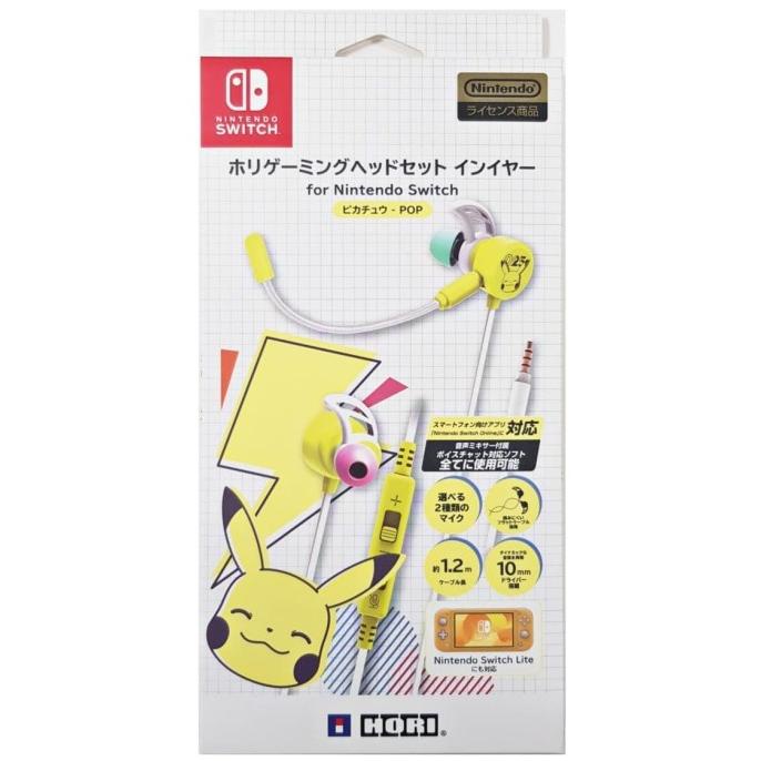 H  Gaming Headset In-Ear for Nintendo Switch (Pikachu - POP)