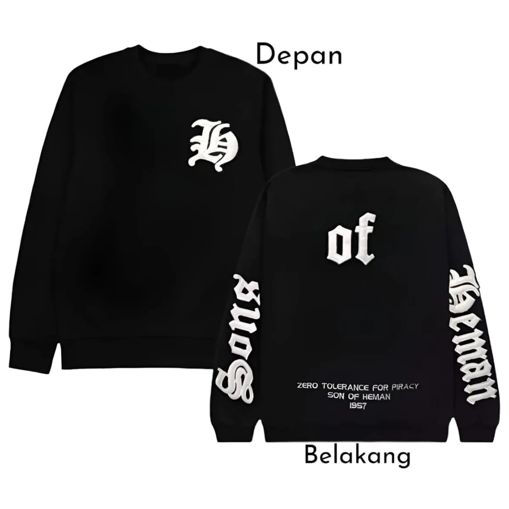 HOODIE PRIA DISTRO LOGO S TEKS BORDIR SONG OF HEMAN UNISEX